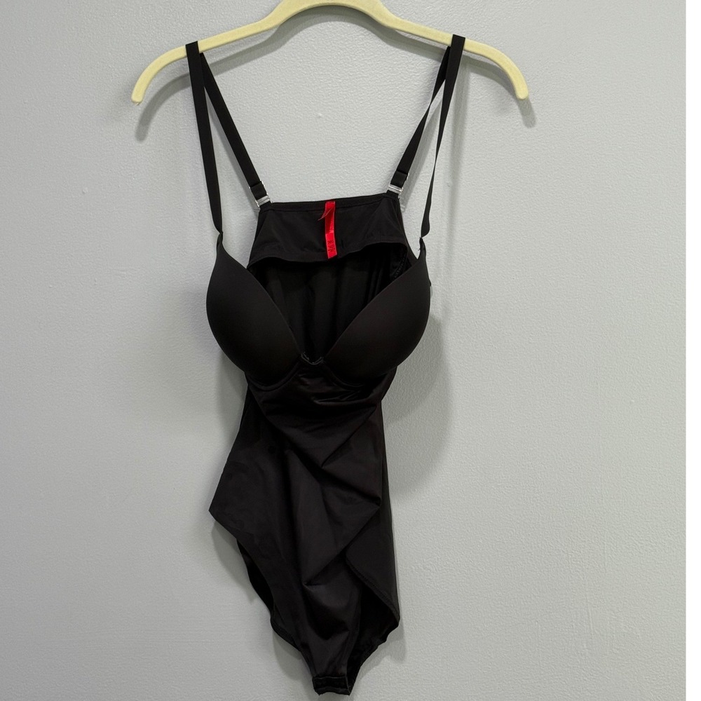 Spanx Haute Contour Black Underwire Bodysuit Shapewear 36C